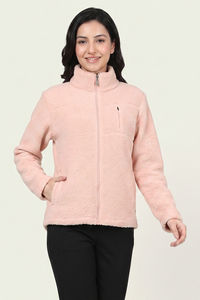 Zivame Sherpa Knit Poly Winter Loungewear Jacket - Peachy Keen — thumbnail 1